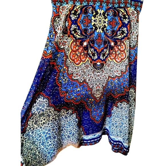 Sandra Darren Multi Colored Floral Sleeveless Maxi Dress Rhinestone Collared 14 - Picture 5 of 10